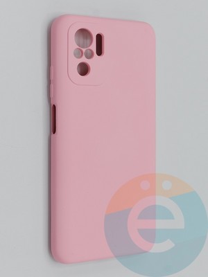 Накладка Silicone Cover (без логотипа, с защитой камеры) для Xiaomi Redmi Note 10 4G/Poco M5S розовая - фото 45409