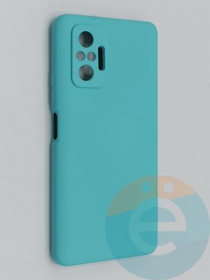 Накладка Silicone Cover (без логотипа, с защитой камеры) для Xiaomi Redmi Note 10 Pro 4G бирюзовая - фото 45412