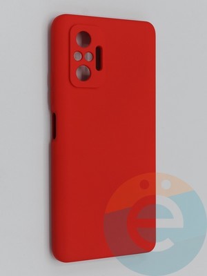 Накладка Silicone Cover (без логотипа, с защитой камеры) для Xiaomi Redmi Note 10 Pro 4G красная - фото 45414