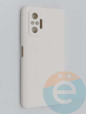 Накладка Silicone Cover (без логотипа, с защитой камеры) для Xiaomi Redmi Note 10 Pro 4G молочная - фото 45415
