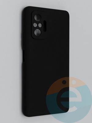 Накладка Silicone Cover (без логотипа, с защитой камеры) для Xiaomi Redmi Note 10 Pro 4G черная - фото 45419