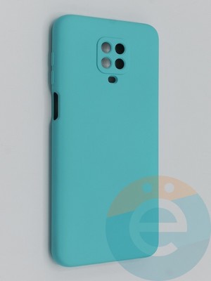 Накладка Silicone Cover (без логотипа, с защитой камеры) для Xiaomi Redmi Note 9 Pro/Note 9S бирюзовая - фото 45420