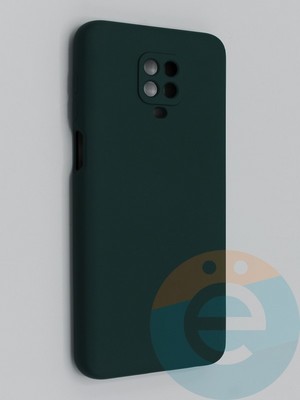 Накладка Silicone Cover (без логотипа, с защитой камеры) для Xiaomi Redmi Note 9 Pro/Note 9S зеленая - фото 45421