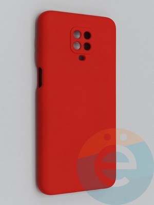 Накладка Silicone Cover (без логотипа, с защитой камеры) для Xiaomi Redmi Note 9 Pro/Note 9S красная - фото 45422