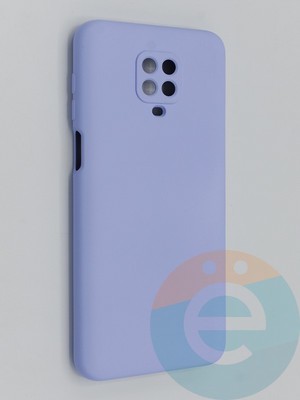 Накладка Silicone Cover (без логотипа, с защитой камеры) для Xiaomi Redmi Note 9 Pro/Note 9S сиреневая - фото 45426