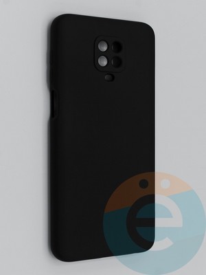 Накладка Silicone Cover (без логотипа, с защитой камеры) для Xiaomi Redmi Note 9 Pro/Note 9S черная - фото 45427