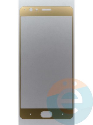 Защитное стекло 2D полноэкранное на One Plus 3 золотистое - фото 45569