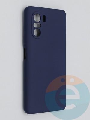 Накладка Silicone Cover (без логотипа, с защитой камеры) для Poco F3 синяя - фото 45695