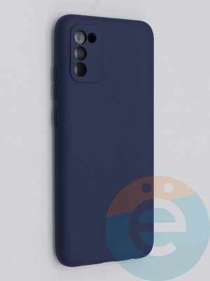 Накладка Silicone Cover (без логотипа, с защитой камеры) для Poco X3/X3 Pro синяя - фото 45697