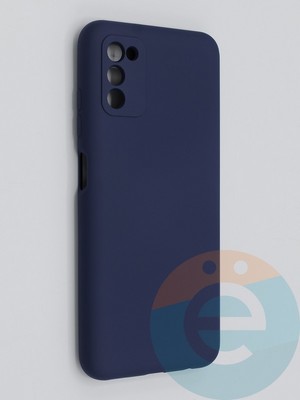 Накладка Silicone Cover (без логотипа, с защитой камеры) для Samsung Galaxy A02S синяя - фото 45698