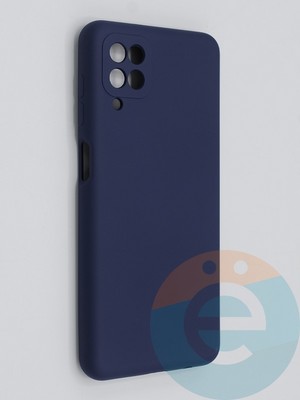Накладка Silicone Cover (без логотипа, с защитой камеры) для Samsung Galaxy A03S синяя - фото 45699