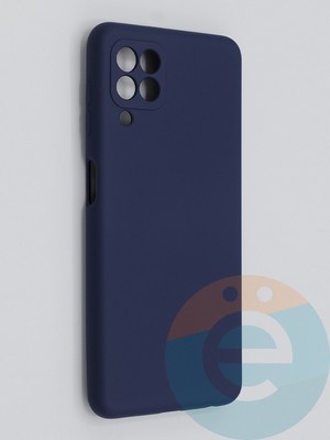 Накладка Silicone Cover (без логотипа, с защитой камеры) для Samsung Galaxy A12 синяя - фото 45700