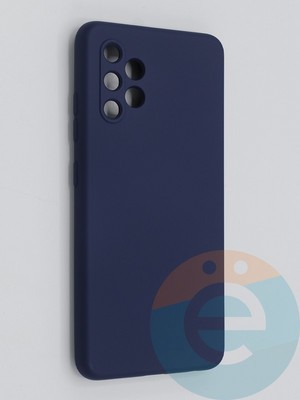 Накладка Silicone Cover (без логотипа, с защитой камеры) для Samsung Galaxy A22 4G синяя - фото 45701