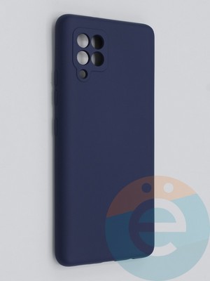 Накладка Silicone Cover (без логотипа, с защитой камеры) для Samsung Galaxy A32 4G синяя - фото 45702