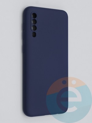 Накладка Silicone Cover (без логотипа, с защитой камеры) для Samsung Galaxy A42 синяя - фото 45703