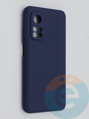 Накладка Silicone Cover (без логотипа, с защитой камеры) для Samsung Galaxy A52 синяя - фото 45705