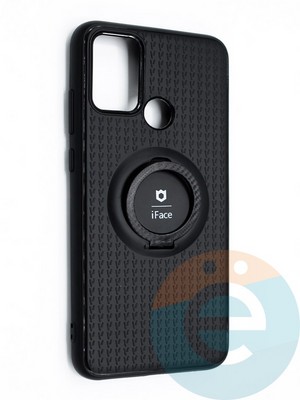 Накладка силиконовая iFace на Huawei Honor 9A с металлической пластиной с кольцом - фото 45784