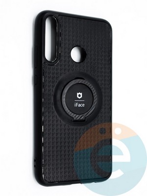 Накладка силиконовая iFace на Huawei Honor 9C с металлической пластиной с кольцом - фото 45785