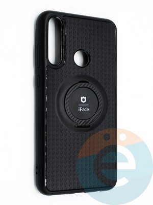 Накладка силиконовая iFace на Huawei Y6P с металлической пластиной с кольцом - фото 45790