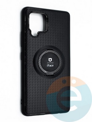 Накладка силиконовая iFace на Samsung Galaxy A42 с металлической пластиной с кольцом - фото 45792