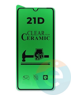 Защитное стекло Ceramics (без упаковки) для Samsung Galaxy A03S/A04S черное - фото 45813