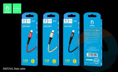 USB кабель Denmen D02V на Micro USB 2.4A 1м черный - фото 45872