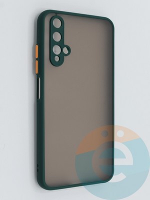Накладка пластиковая с силиконовой окантовкой с защищенной камерой для Huawei Honor 20 зеленая - фото 46381