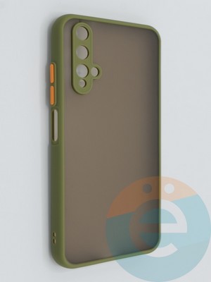 Накладка пластиковая с силиконовой окантовкой с защищенной камерой для Huawei Honor 20 хаки - фото 46384