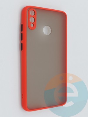 Накладка пластиковая с силиконовой окантовкой с защищенной камерой для Huawei Honor 8X красная - фото 46387