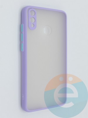 Накладка пластиковая с силиконовой окантовкой с защищенной камерой для Huawei Honor 8X сиреневая - фото 46389