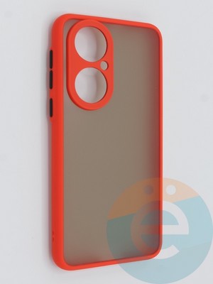 Накладка пластиковая с силиконовой окантовкой с защищенной камерой для Huawei P 50 красная - фото 46399