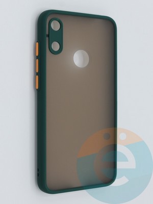 Накладка пластиковая с силиконовой окантовкой с защищенной камерой для Huawei Y6 2019/Honor 8A зеленая - фото 46410