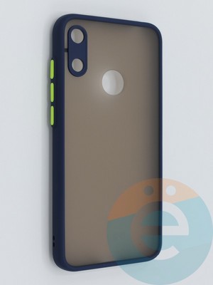 Накладка пластиковая с силиконовой окантовкой с защищенной камерой для Huawei Y6 2019/Honor 8A синяя - фото 46411