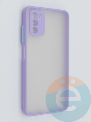 Накладка пластиковая с силиконовой окантовкой с защищенной камерой для Samsung Galaxy A03S 4G сиреневая - фото 46421