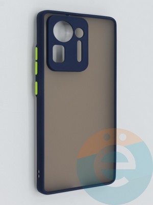 Накладка пластиковая с силиконовой окантовкой с защищенной камерой для Xiaomi Mi Mix 4 синяя - фото 46432