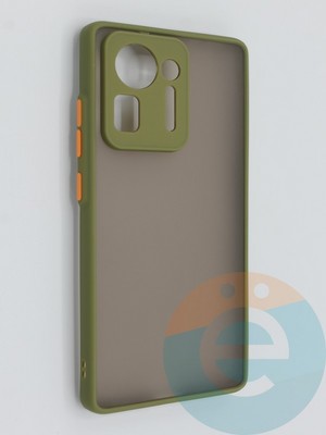 Накладка пластиковая с силиконовой окантовкой с защищенной камерой для Xiaomi Mi Mix 4 хаки - фото 46433