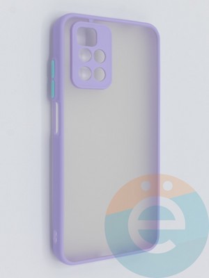 Накладка пластиковая с силиконовой окантовкой с защищенной камерой для Xiaomi Redmi 10 сиреневая - фото 46438