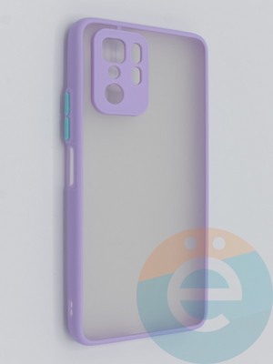 Накладка пластиковая с силиконовой окантовкой с защищенной камерой для Xiaomi Redmi Note 10 Pro 5G сиреневая - фото 46444
