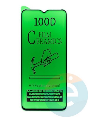 Защитное стекло Ceramics (в упаковке) для Samsung Galaxy A03S черное - фото 46491