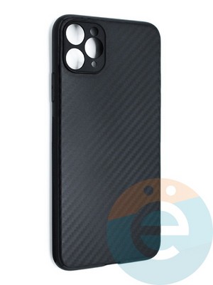 Накладка карбон для Apple iPhone 11 Pro Max черная - фото 46617