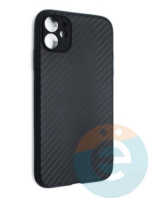 Накладка карбон для Apple iPhone 11 черная - фото 46619