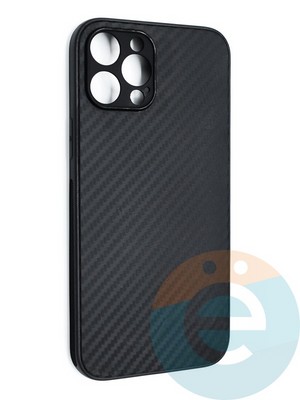 Накладка карбон для Apple iPhone 12 Pro Max черная - фото 46621