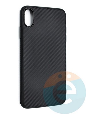 Накладка карбон для Apple iPhone X/XS черная - фото 46628