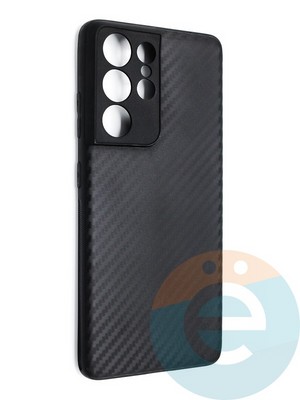 Накладка карбон для Samsung Galaxy S21 Ultra черная - фото 46651