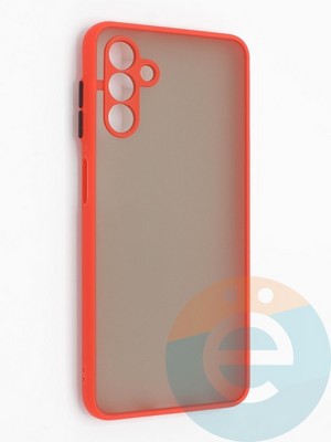 Накладка пластиковая с силиконовой окантовкой с защищенной камерой для Samsung Galaxy A13 5G красная - фото 46676