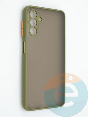 Накладка пластиковая с силиконовой окантовкой с защищенной камерой для Samsung Galaxy A13 5G хаки - фото 46678