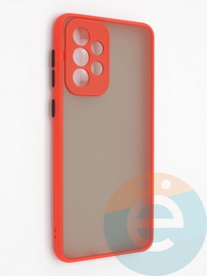 Накладка пластиковая с силиконовой окантовкой с защищенной камерой для Samsung Galaxy A33 5G красная - фото 46681