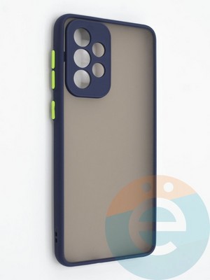 Накладка пластиковая с силиконовой окантовкой с защищенной камерой для Samsung Galaxy A33 5G синяя - фото 46682