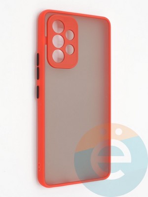 Накладка пластиковая с силиконовой окантовкой с защищенной камерой для Samsung Galaxy A53 5G красная - фото 49184