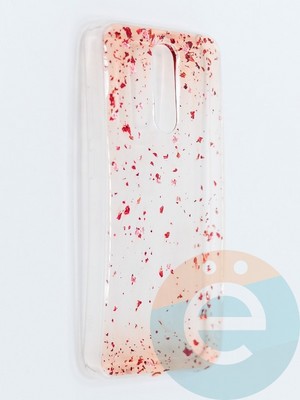 Накладка силиконовая с фольгой для Xiaomi Redmi 8 красная - фото 46907